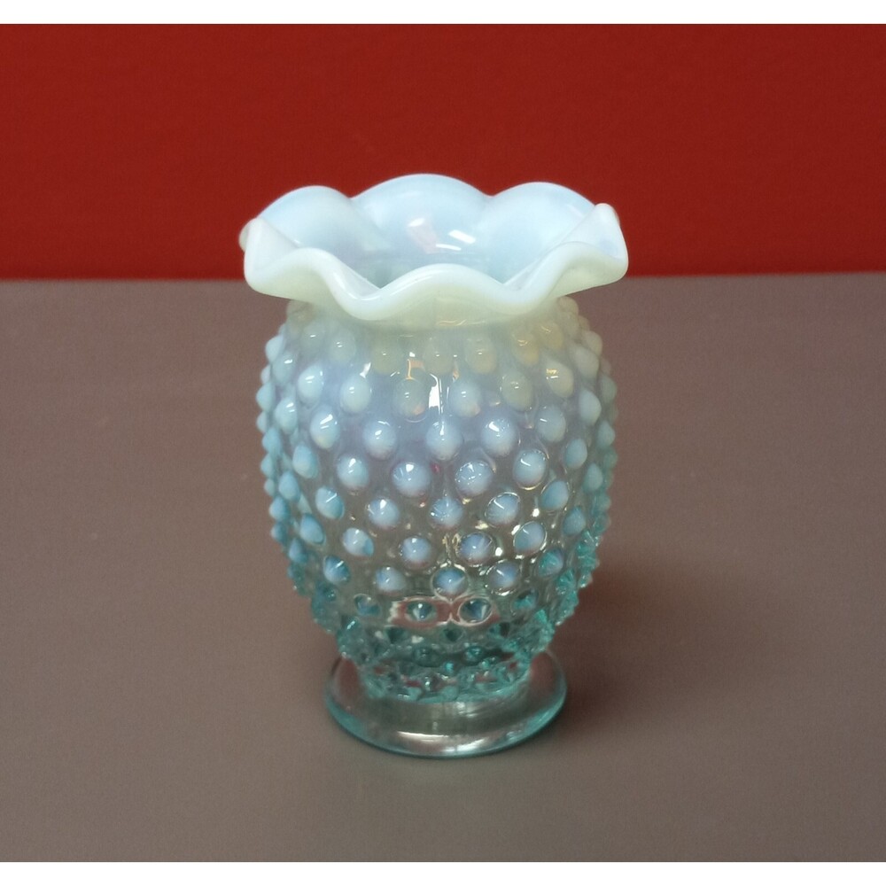 Vintage Fenton Blue Hobnail Vase  3 3/4" tall x 1 3/4" base